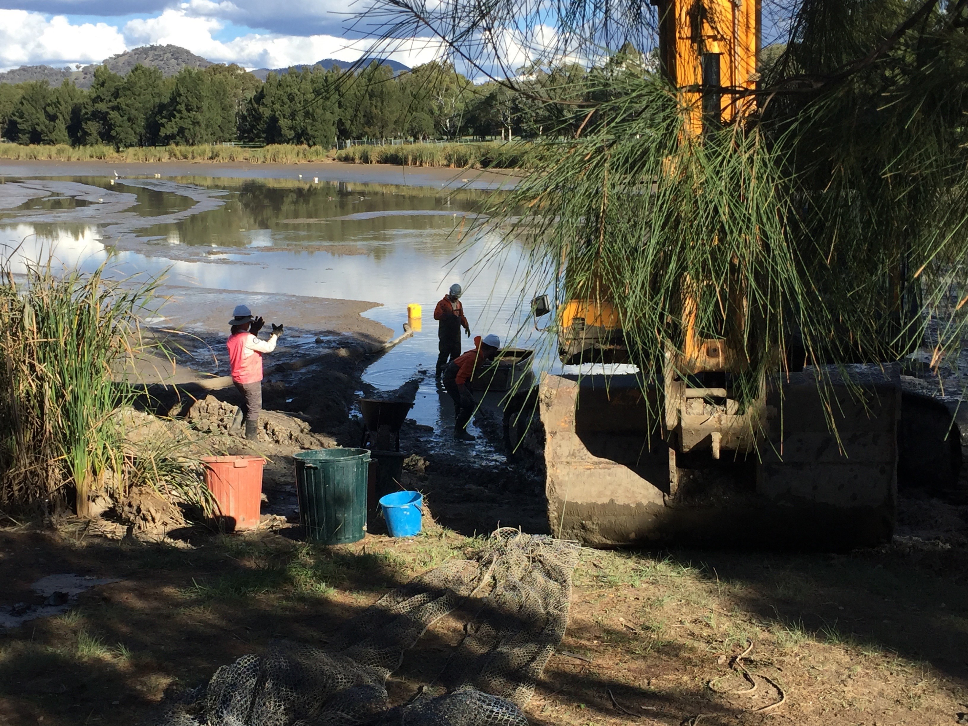 Lowering of Tuggeranong Pond (next to South Quay)